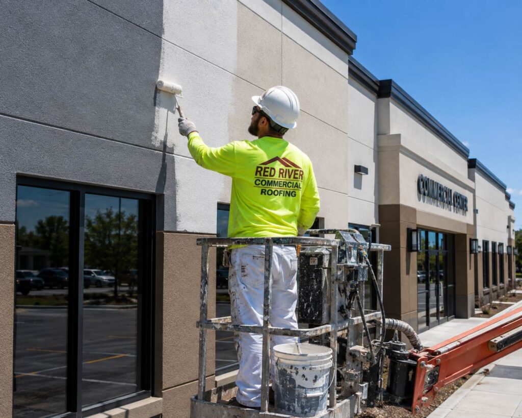 exterior painting in oklahoma commercial building