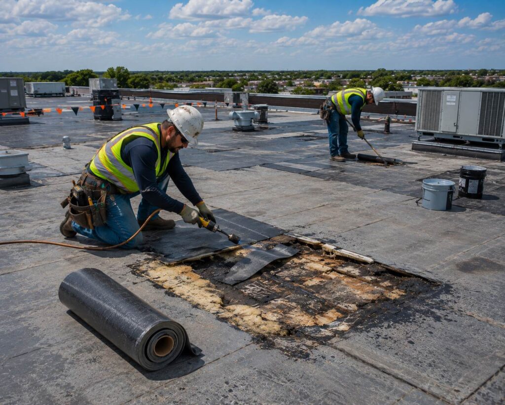 commercial roof damage repair